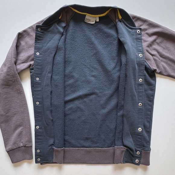 WESC Balker Raglan Baseball Snap Front Jacket Mens Medium Sweater Letterman - Picture 9 of 16